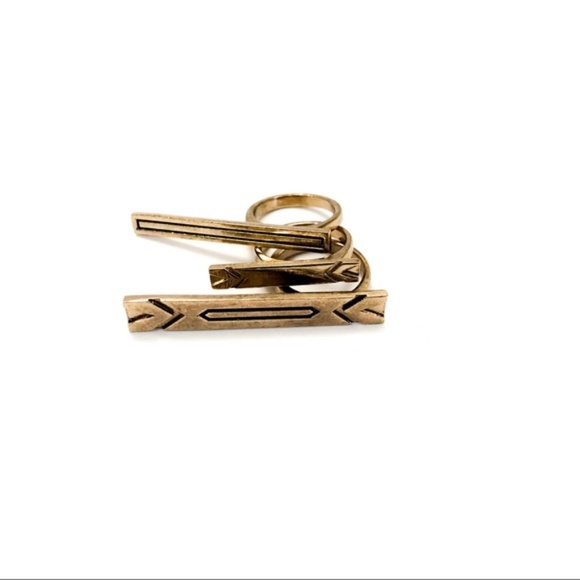 House of Harlow Engraved 3 Stack Ring in Gold - Picture 6 of 6